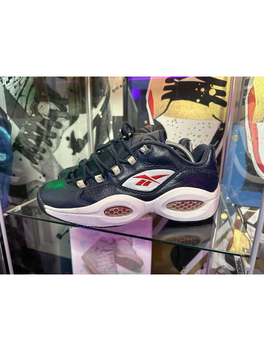 Reebok Mens Question Low Iverson Navy/red/silver SIZE: 9.5